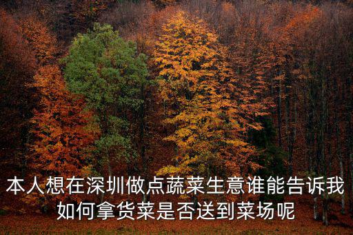 本人想在深圳做點蔬菜生意誰能告訴我如何拿貨菜是否送到菜場呢