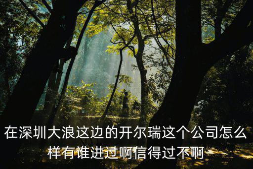 在深圳大浪這邊的開爾瑞這個公司怎么樣有誰進過啊信得過不啊