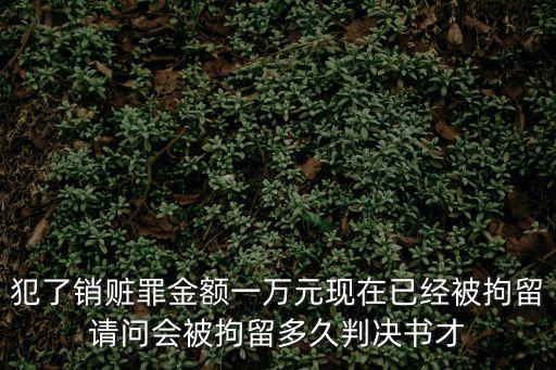 犯了銷贓罪金額一萬元現(xiàn)在已經(jīng)被拘留請問會被拘留多久判決書才