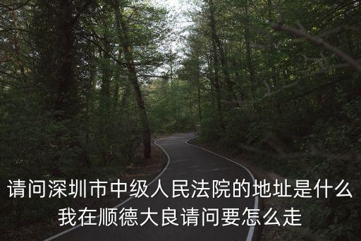請問深圳市中級人民法院的地址是什么我在順德大良請問要怎么走
