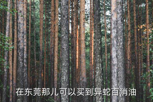 在東莞那兒可以買到異蛇百消油