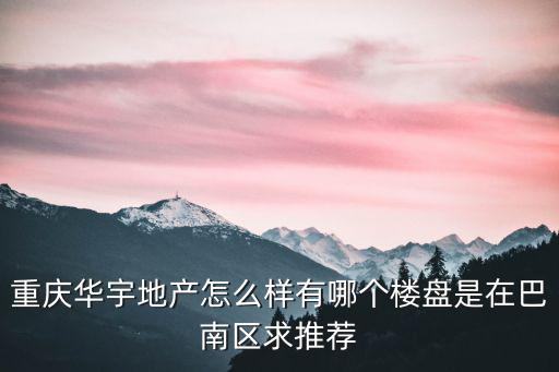 重慶華宇地產怎么樣有哪個樓盤是在巴南區求推薦