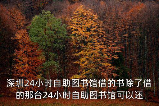深圳24小時(shí)自助圖書館借的書除了借的那臺(tái)24小時(shí)自助圖書館可以還