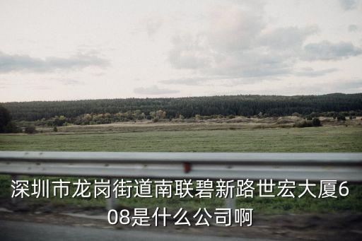 深圳市龍崗街道南聯碧新路世宏大廈608是什么公司啊