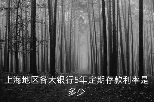 上海地區各大銀行5年定期存款利率是多少