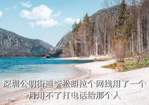 深圳公明街道李松朗拉個(gè)網(wǎng)線用了一個(gè)月用不了打電話給那個(gè)人