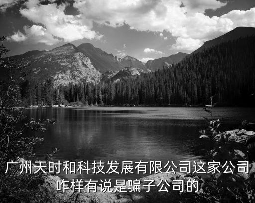 廣州天時和科技發展有限公司這家公司咋樣有說是騙子公司的