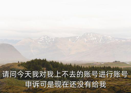 請問今天我對我上不去的賬號進行賬號申訴可是現在還沒有給我