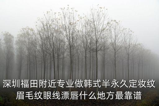 深圳福田附近專業做韓式半永久定妝紋眉毛紋眼線漂唇什么地方最靠譜