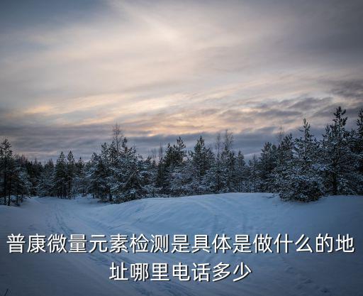 普康微量元素檢測是具體是做什么的地址哪里電話多少