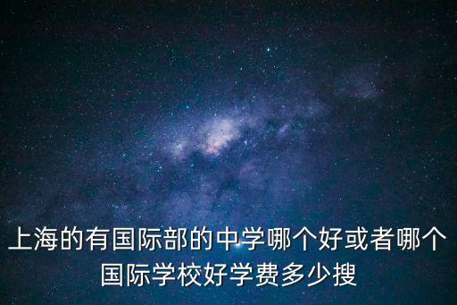 上海市實(shí)驗(yàn)學(xué)校國(guó)際部學(xué)費(fèi)，上海的有國(guó)際部的中學(xué)哪個(gè)好或者哪個(gè)國(guó)際學(xué)校好學(xué)費(fèi)多少搜