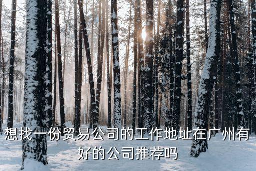 想找一份貿(mào)易公司的工作地址在廣州有好的公司推薦嗎