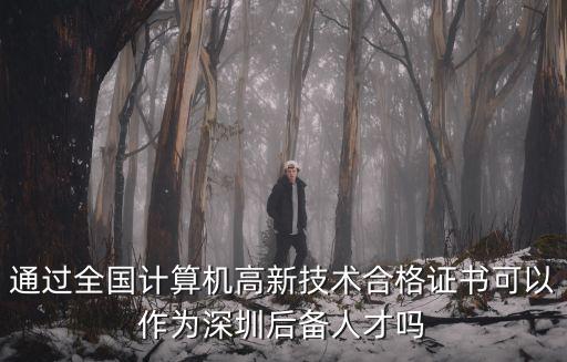 通過全國計算機高新技術合格證書可以作為深圳后備人才嗎