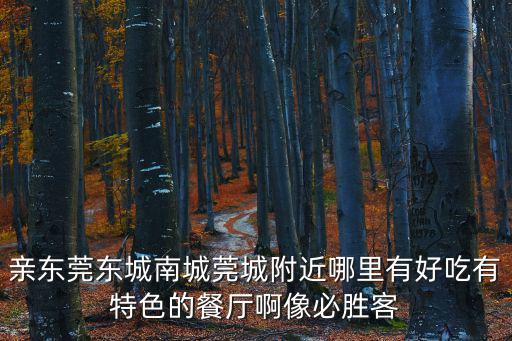 親東莞東城南城莞城附近哪里有好吃有特色的餐廳啊像必勝客