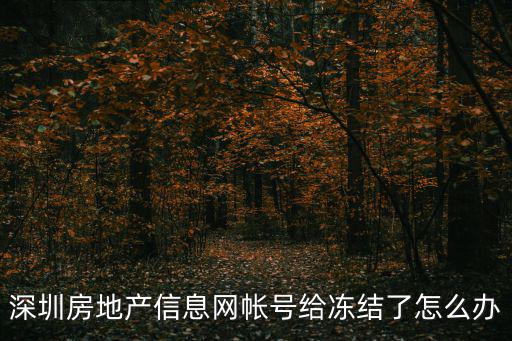 深圳房地產(chǎn)信息網(wǎng)帳號(hào)給凍結(jié)了怎么辦