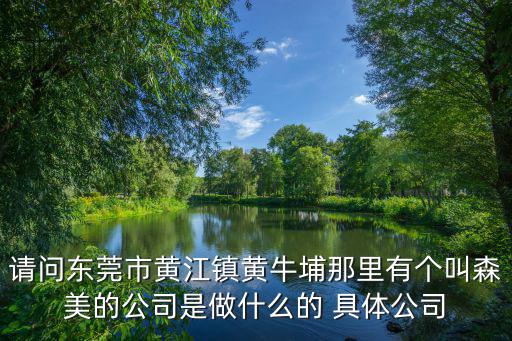 請問東莞市黃江鎮(zhèn)黃牛埔那里有個(gè)叫森美的公司是做什么的 具體公司