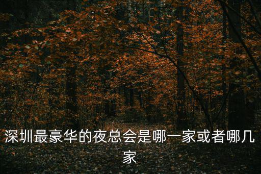 深圳最豪華的夜總會是哪一家或者哪幾家