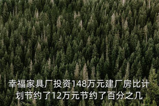 幸福家具廠投資148萬(wàn)元建廠房比計(jì)劃節(jié)約了12萬(wàn)元節(jié)約了百分之幾