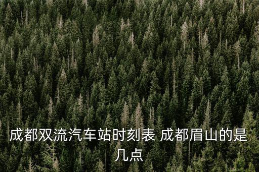 成都雙流汽車站時刻表 成都眉山的是幾點