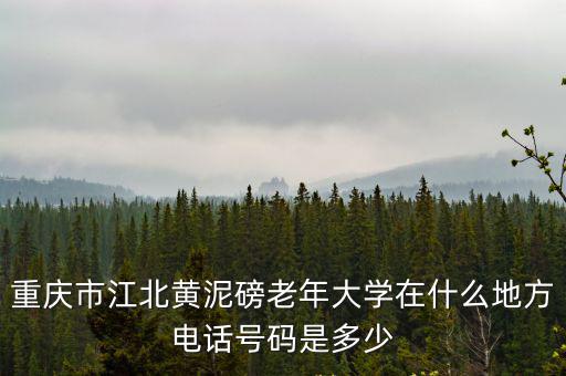 重慶市江北黃泥磅老年大學在什么地方電話號碼是多少