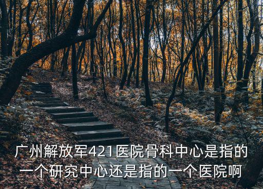 廣州解放軍421醫院骨科中心是指的一個研究中心還是指的一個醫院啊