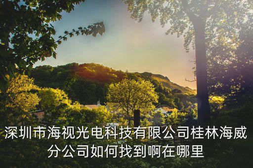 深圳市海視光電科技有限公司桂林海威分公司如何找到啊在哪里