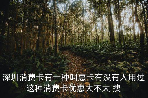 深圳消費(fèi)卡有一種叫惠卡有沒有人用過這種消費(fèi)卡優(yōu)惠大不大 搜