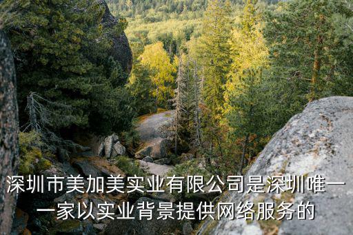 深圳市美加美實業有限公司是深圳唯一一家以實業背景提供網絡服務的