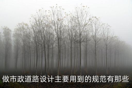 做市政道路設計主要用到的規范有那些