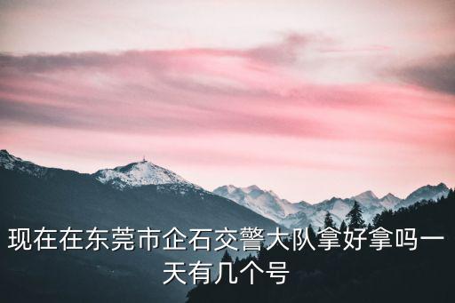現在在東莞市企石交警大隊拿好拿嗎一天有幾個號