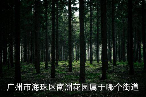 廣州市海珠區南洲花園屬于哪個街道