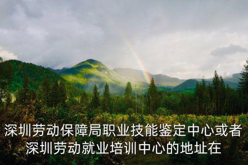 深圳勞動保障局職業技能鑒定中心或者深圳勞動就業培訓中心的地址在