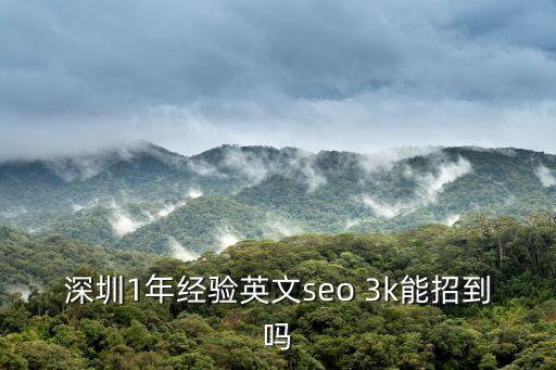 深圳1年經(jīng)驗英文seo 3k能招到嗎
