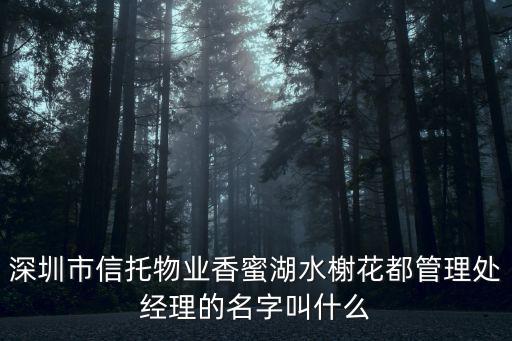 深圳市信托物業香蜜湖水榭花都管理處經理的名字叫什么