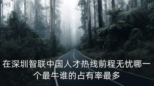 在深圳智聯中國人才熱線前程無憂哪一個最牛誰的占有率最多
