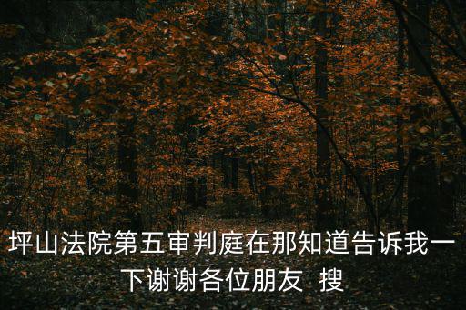 坪山法院第五審判庭在那知道告訴我一下謝謝各位朋友  搜