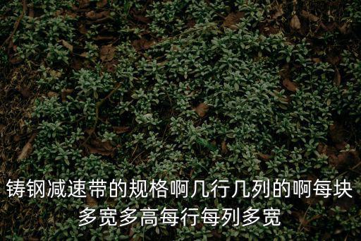 鑄鋼減速帶的規格啊幾行幾列的啊每塊多寬多高每行每列多寬