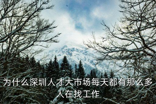 為什么深圳人才大市場每天都有那么多人在找工作