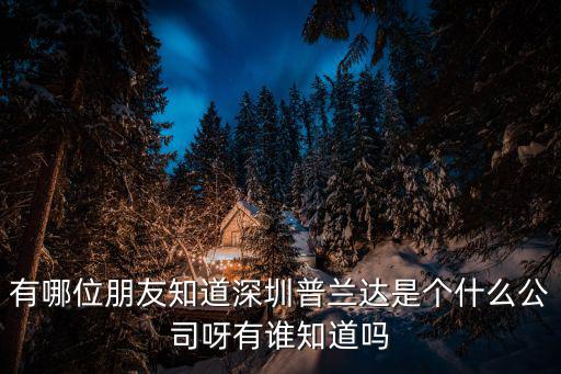 有哪位朋友知道深圳普蘭達是個什么公司呀有誰知道嗎