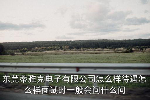 東莞蒂雅克電子有限公司怎么樣待遇怎么樣面試時一般會問什么問