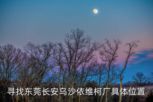 尋找東莞長安烏沙依維柯廠具體位置