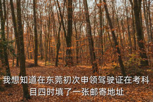 我想知道在東莞初次申領駕駛證在考科目四時填了一張郵寄地址