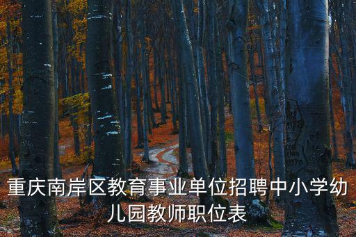 重慶南岸區(qū)教育事業(yè)單位招聘中小學(xué)幼兒園教師職位表