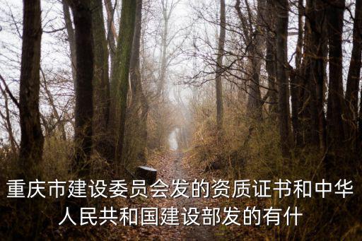 重慶市建設委員會發的資質證書和中華人民共和國建設部發的有什