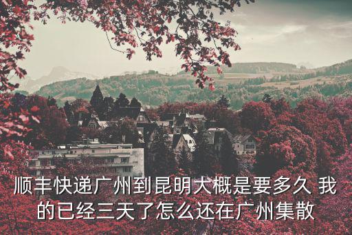 順豐快遞廣州到昆明大概是要多久 我的已經三天了怎么還在廣州集散