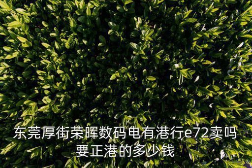 東莞厚街榮暉數(shù)碼電有港行e72賣嗎要正港的多少錢