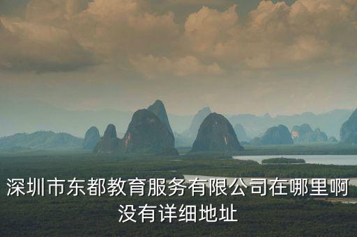 深圳市東都教育服務有限公司在哪里啊沒有詳細地址