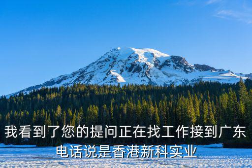 我看到了您的提問正在找工作接到廣東電話說是香港新科實業