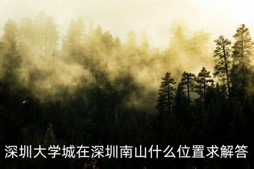深圳大學(xué)城在深圳南山什么位置求解答
