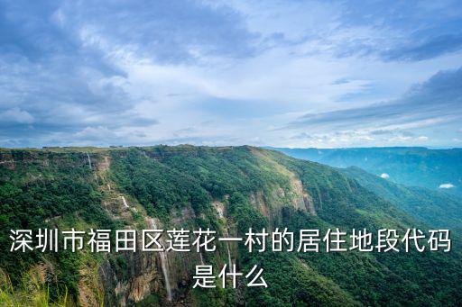 深圳市福田區蓮花一村的居住地段代碼是什么